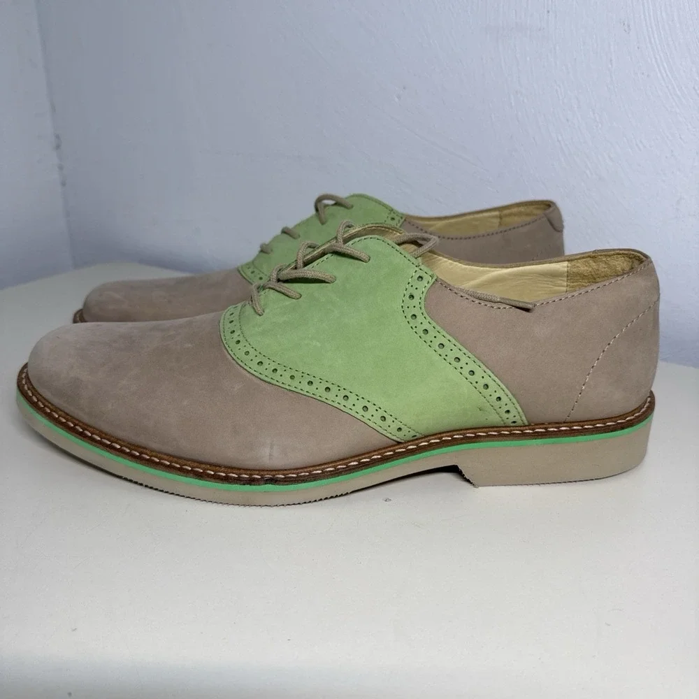1901 Oxford Shoes Men's 13 M Blue Leather Suede Saddle Shoes Buck Lace Up M23109